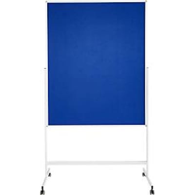 Schäfer Shop Select presentatiebord SH MT 121 - mobiel - aan beide zijden te gebruiken - B 1200 x H 1500 mm - vilt - aluminium & metaal - blauw-wit
