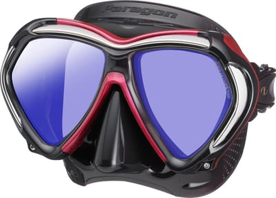 TUSA Paragon – Premium duikmasker met dubbele lens, hoge weerstand, CrystalView-lenzen met UV420 en antireflecterende behandeling, helder zicht en comfortabel draagcomfort – Zwart/Roze – M2001SQB RPA