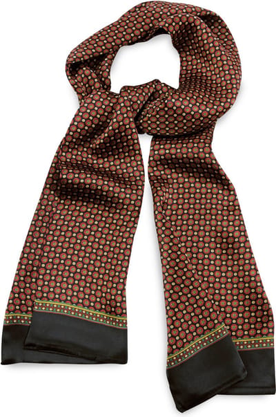 We Love Ties - Sjaals - Herensjaal Ornamental Silk zwart rood - zwart / rood / geel / groen