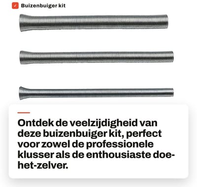 Dailygoods- Buizenbuiger Set - 5 Stuks - Voor Koper/Aluminium/Stalen Buizen - Diverse Maten 1/4/5/16/3/8/1/2/5/8 Inch - Veerbuizenbuiger Kit - Op Grote Schaal Toepasbaar - Buisbuiger