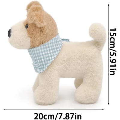 20 cm Draad Vos Terrier Pluche Speelgoed Met Slab - Zacht Gevuld Hondje Schattig Hond Gevuld Dier Pluche Speeltje Voor Kinderen Verjaardagscadeau Woondecoratie 20cm wit