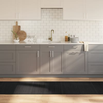 vidaXL - Vloerkleed - rechthoekig - 70x400 - cm - bamboe - zwart