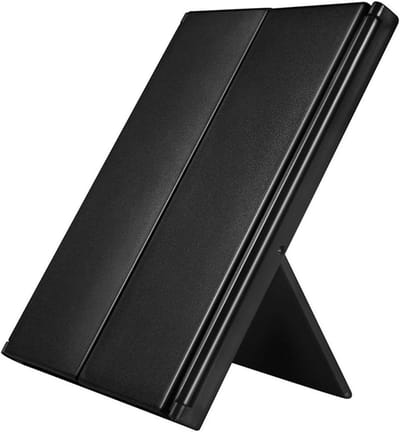 Make-upspiegel - Tafelspiegel Verlichting - Schoonheidsroutine - Driezijdige Opvouwbaar - 15.5 x 23.5 cm - Zwart
