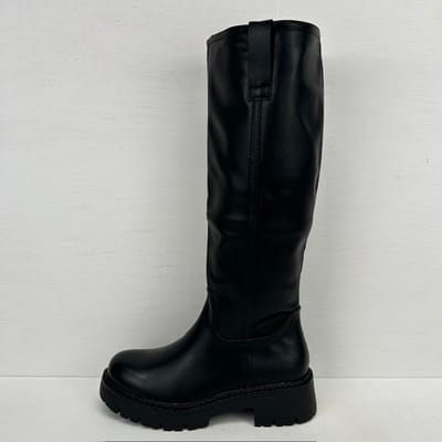 Hoge laarzen met stoere zool zwart Zwart / 36