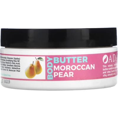 Adama, Body Butter with Argan Oil, Moroccan Pear, 4 oz (118 g) pink