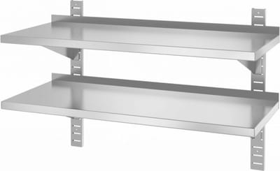 HENDI Dubbele verstelbare wandplank – roestvast staal – 1000x400x600 mm – met bevestigingsbeugels