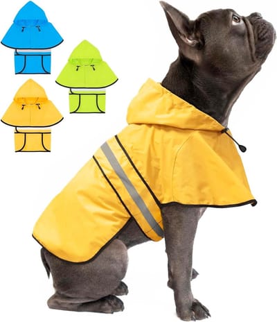 Honden Regenjas - Hondenjas Regendicht - Hond Uitlaten - Reflecterende Strepen - Maat S - Geel