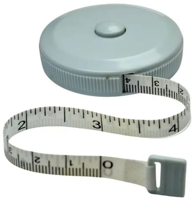 Rolmaat - Meetlint oprolbaar - Flexibele omtrekmeter - Kleding lintmeter - Naaien - Opmeten - Liniaal - Meten - Lichaam - Centimeter en inch - 150 cm - Body measuring tape - Blauw - Jonyx