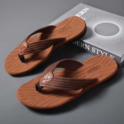 Coslony slippers voor heren Slippers Zomer Outdoor Slippers Strand Mannelijke Zachte bodem Antislipslippers Schoenen indoor slippers 47 bruin