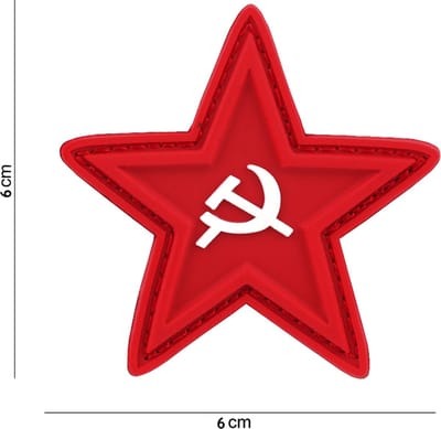 Embleem rode ster met sikkel en hamer 6 cm - USSR Rusland - Met klitteband om op te plakken