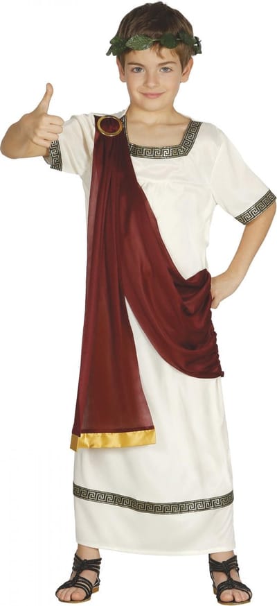 Fiestas Guirca Verkleedpak Romein Junior Polyester Wit Mt 5-6 Jaar