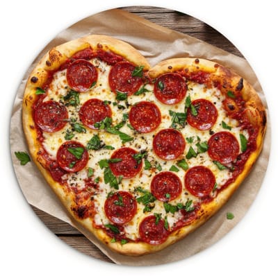 WallCircle® Wandcirkel 120x120 cm - Muurcirkel Pizza - Hart - Pepperoni - Tomaat - Muurdecoratie woonkamer - Wanddecoratie slaapkamer - Kamer decoratie accessoires - Ronde schilderijen XXL