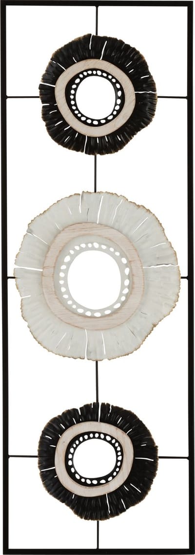 Wanddeco | metaal | wit - zwart | 31x89.5x (h)2.5 cm