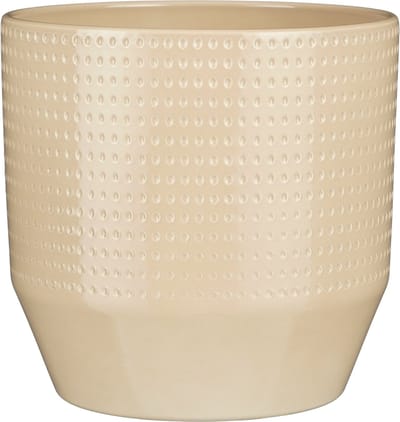 Mica Decorations Bloempot model Nola - beige - D24 x H22 cm - relief dots