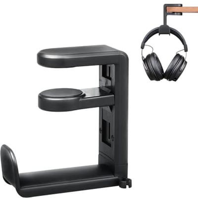 Hoofdtelefoonstandaard - 360° Draaibaar en Hoogte Verstelbaar - Universeel Compatibele Gaming Koptelefoonhouder met Kabelclip voor Bureau