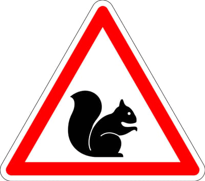 Pas op voor eekhoorn bord - kunststof 100 mm