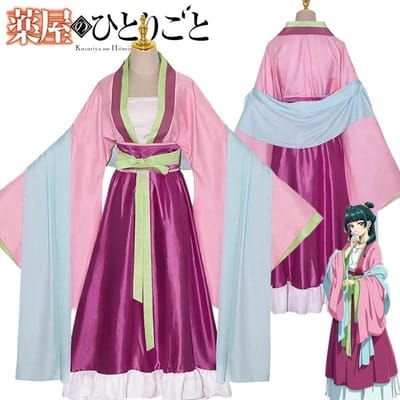 Mao Mao Cosplay Kostuum Pruik Anime De Apotheker Jurk Rok Groene Top Kusuriya No Hitorigoto Halloween voor Vrouwen XL pink