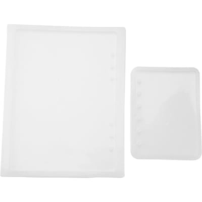 Ensemble de 2 pièces Moule en Silicone Forme Carnet A5 A7 pour Couverture Bloc-notes Cristal Résine Époxy Diy white