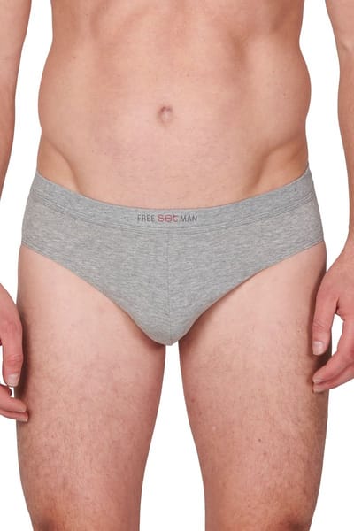 13070 Underwear Freeman heren slip - Katoenen heren onderbroek - Tunnen elastiek - Zachte tailleband - Grijs / M