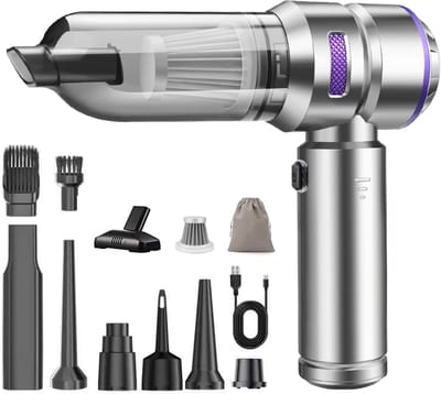 Mini Draadloze 4-in-1 Auto Stofzuiger – 20000PA, Brushless Motor met Type-C Oplaadbare 6000mAh Batterij