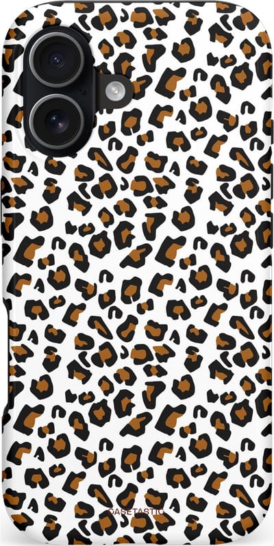 Casetastic hoesje geschikt voor Apple iPhone 17 - MagSafe - Dubbellaagse bescherming - Panter abstractie - Fashion Case - Zwart Wit Grijs Bruin