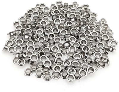 Dailygoods- Vervangingsoogjes 200 stuks - Zilveren Ogen - 5 mm Oogjes - Geschikt voor Gatentang - Maximaal 3 mm Stansdikte - Voor Papier/Karton/Leer - Oogringen