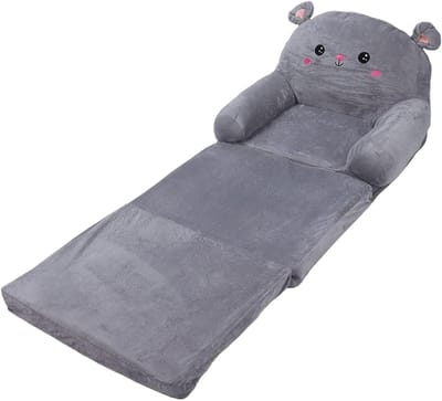 Vouwbare Kinderbank met Rugleuning - 2-in-1 Sofa Bed en Matras voor Kinderen, Comfortabel en Speels