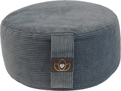 Meditatiekussen eco rib antraciet rond - Lotus | Yoga kussen