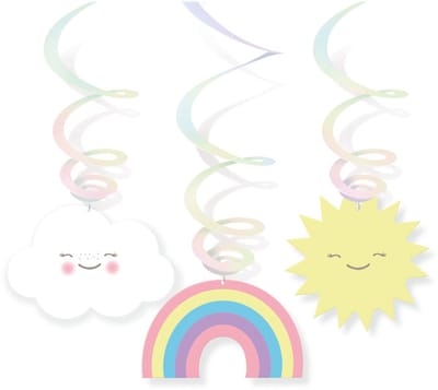 RIETHMULLER - 6 Spiraalhangdecoraties Kleine Wolk Pastelkleuren
