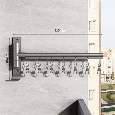 Muur Badkamer Haken Plank Hanger Stang Handdoekstang Opvouwbaar Handdoekenrek Kledingstangen Balkon Sokken BH Handdoekhanger Badkamer Hardware gray
