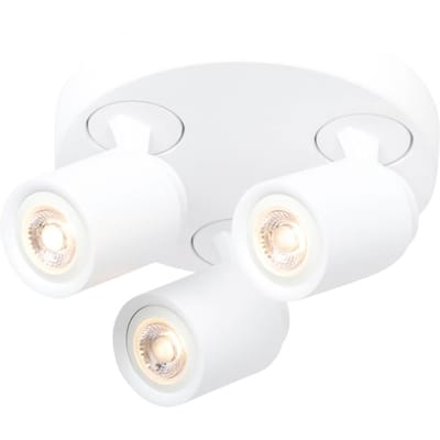 Freelight Razza plafondspot, wit, Ø 28,5 cm, 3-lamps, metaal