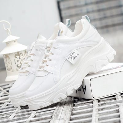 Baskets Sportives Massives pour Femmes Nouvelles Ins Tendance Automne Polyvalentes Chaussures Blanches pour Femmes 38 white