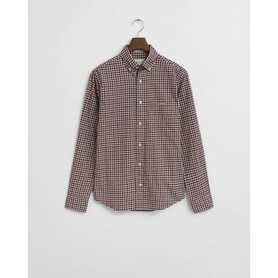 Gant Overhemd Cotton Twill Gingham Check Button-Down Plumped Red / male