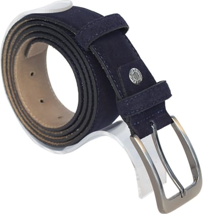 Riem Heren - Riem Dames - Donkerblauw Suede - 3.5 cm - Totale Riem Lengte 110 cm (Taillemaat tot 90 cm)