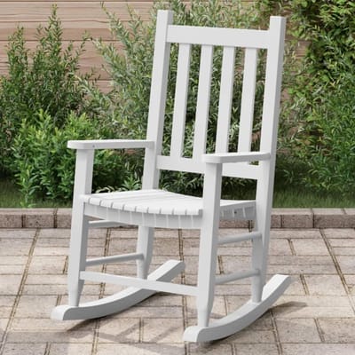 Schommelstoel Kinderen - Kinderstoel Wipstoel - Ontspannen Zitten - Massief Houten Frame - 49 x 665 x 855 cm - Wit
