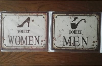 Set luxe toilet borden (set 37) toiletborden - blik