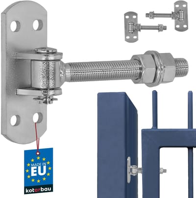 KOTARBAU® 2 stuks Verstelbare Poortscharnieren, Verzinkt Staal, M16 x 130mm, Zilver, Verstelbaar Poortbeslag, Scharnieren voor Poorten, Met Montageplaat, Tuinpoort Scharnier