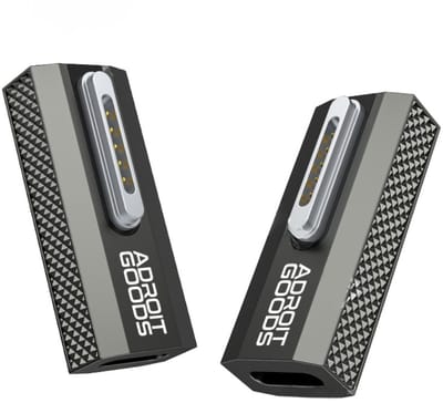 AdroitGoods USB-C naar magnetische laadadapter 140W – geschikt voor MagSafe-3-aansluitingen – PD-snellaadconverter – Recht & 90° hoekontwerp - Grijs