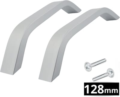 2X Handgreep 128mm Aluminium Mat – Greepjes - Handgreep - Handgrepen keukenkastjes - Handvatten - Meubelgreep Aluminium - Handgrepen voor deurtjes