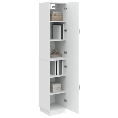 vidaXL - Kast - Set - 2 - st - Hoogglans - Wit - Bewerkt - hout