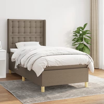 vidaXL - Boxspring - met - matras - stof - taupe - 80x200 - cm