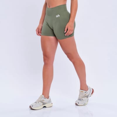 Euphoria Fitness Shorts - Dames - Sportkleding Dames - Sportbroek Dames - Yoga Broek Dames - Groen - Maat L