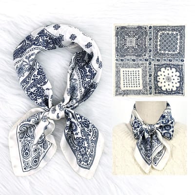 Dames Sjaal - Sjaals - Stola - Vierkante doek - Elegant Stijlvol Dames haar sjaal - Satijn zijde - Hals sjaaltje - Sjaaltje Satijn - Neksjaaltje - Omslagdoek Modesjaals - Neksjaal - Dames Halsdoek -Dame -41，70*70CM