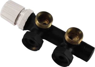 Sanifun thermostatisch 3/4 onderblok haaks-links Nero