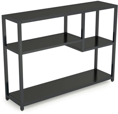 Pugsdrly Consoletafel, kleine zwarte haltafel met opbergvakken, vintage bijzettafel van 108 cm om achter een salontafel te plaatsen voor in de woonkamer, hal, gang, entree, tv-meubel