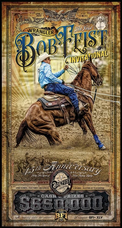 Signs USA - wandbord - dibond - Rodeo Promotie - 35 x 65 cm - Bob Feist