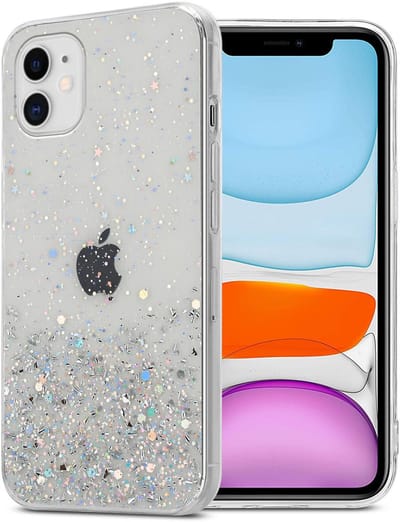 Cadorabo Hoesje geschikt voor Apple iPhone 11 PRO in Transparant met Glitter - Beschermhoes van flexibel TPU silicone met fonkelende glitters Case Cover Etui