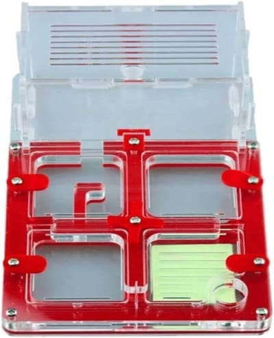 Mierenboerderij Nest - Mieren Kasteel - Gedrag Studie - Hydraterend Acryl - 177 x 120 x 110 mm - Rood