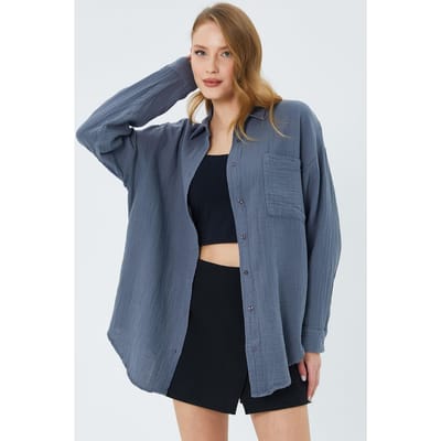 Oversized Shirt met Pocketdetail