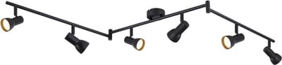 Glitzerlife - Plafondspot Plafondlamp - Draaibare Opbouwspot - 6xgu10 Fitting - 350° Verstelbaar - Metalen Plafondspot - Moderne Plafondverlichting - Ø150cm - Zwart